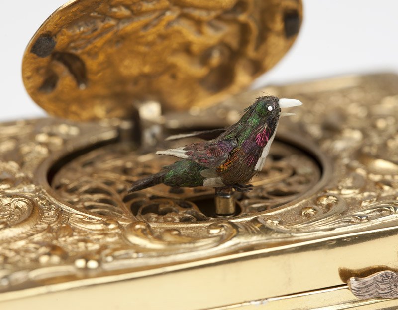 A Continental silver automaton singing bird box - 5