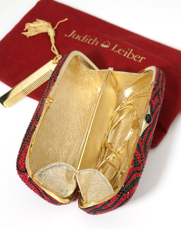 A red and black crystal purse, Judith Leiber - 2