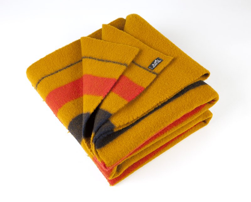 A Rocabar wool striped blanket, Hermes