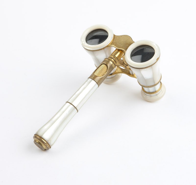 A pair of mother-of-pearl opera glasses, French