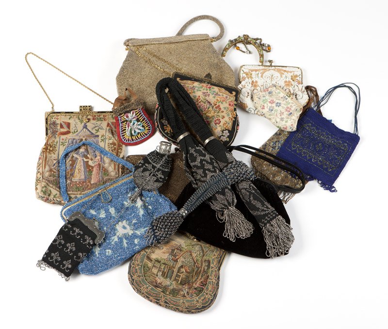 Group of antique and vintage purses