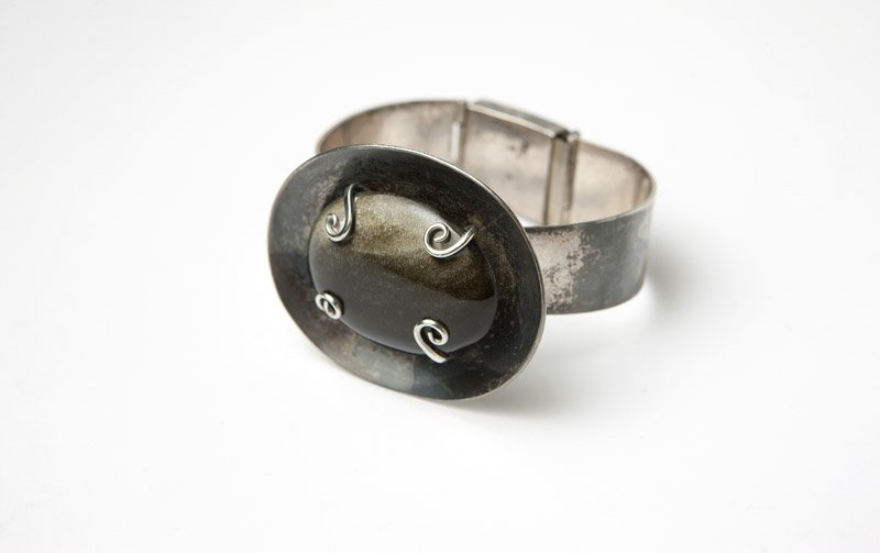 A Mexican sterling silver and stone bracelet - 2