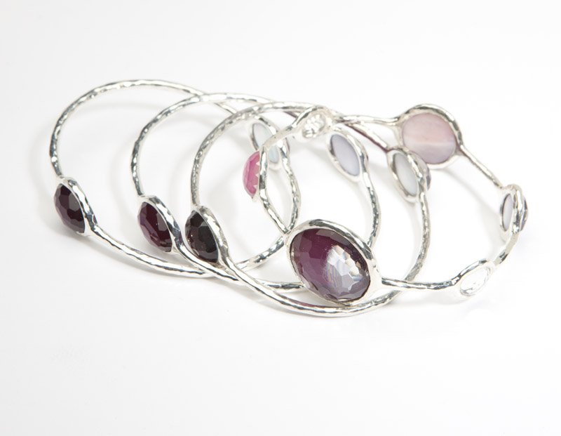 A group of four stone & silver bangles, Ippolita