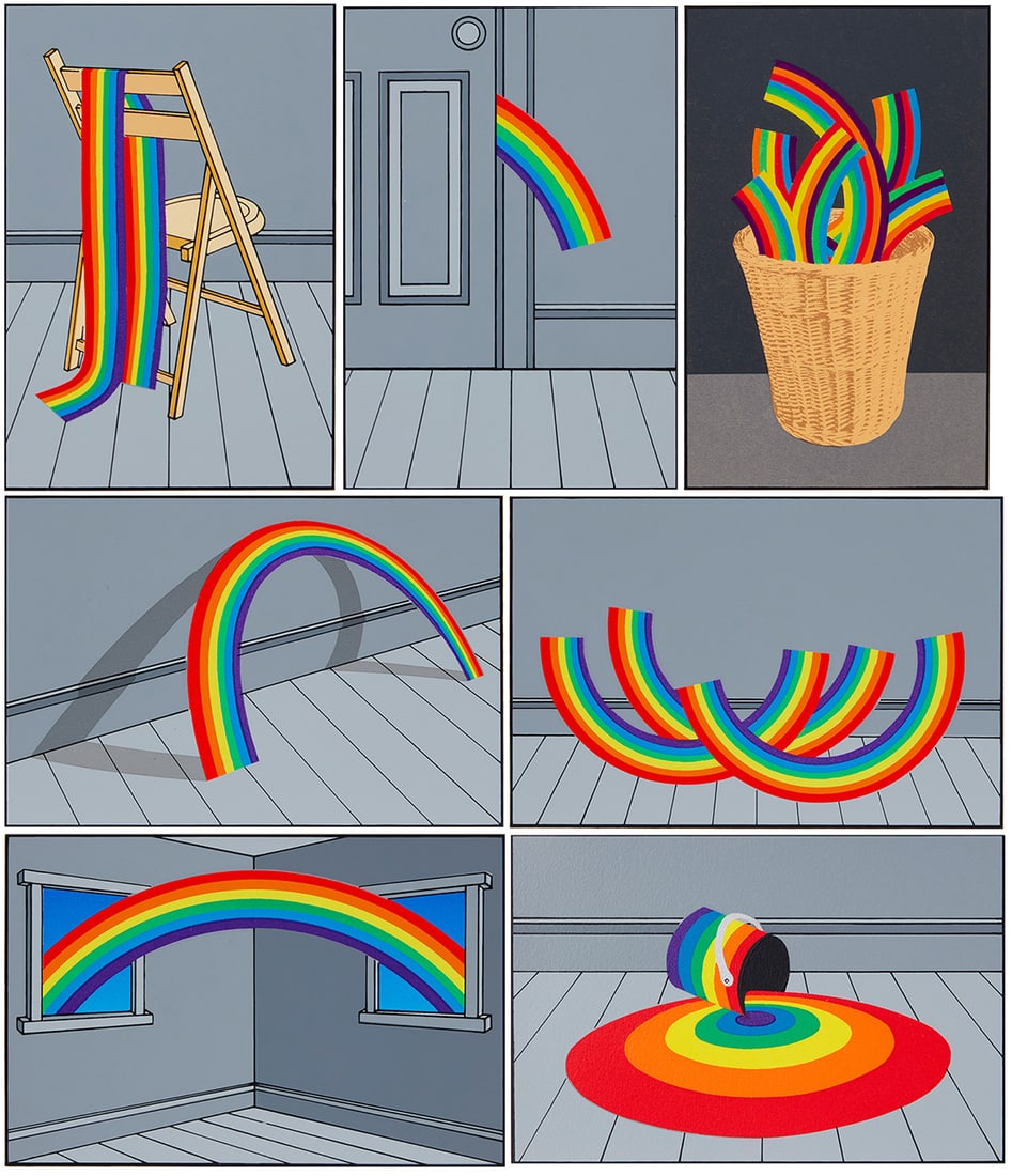 Patrick Hughes (b. 1939), "The Domestic Life of the Rainbow" portfolio, 1978 (1 of 20)