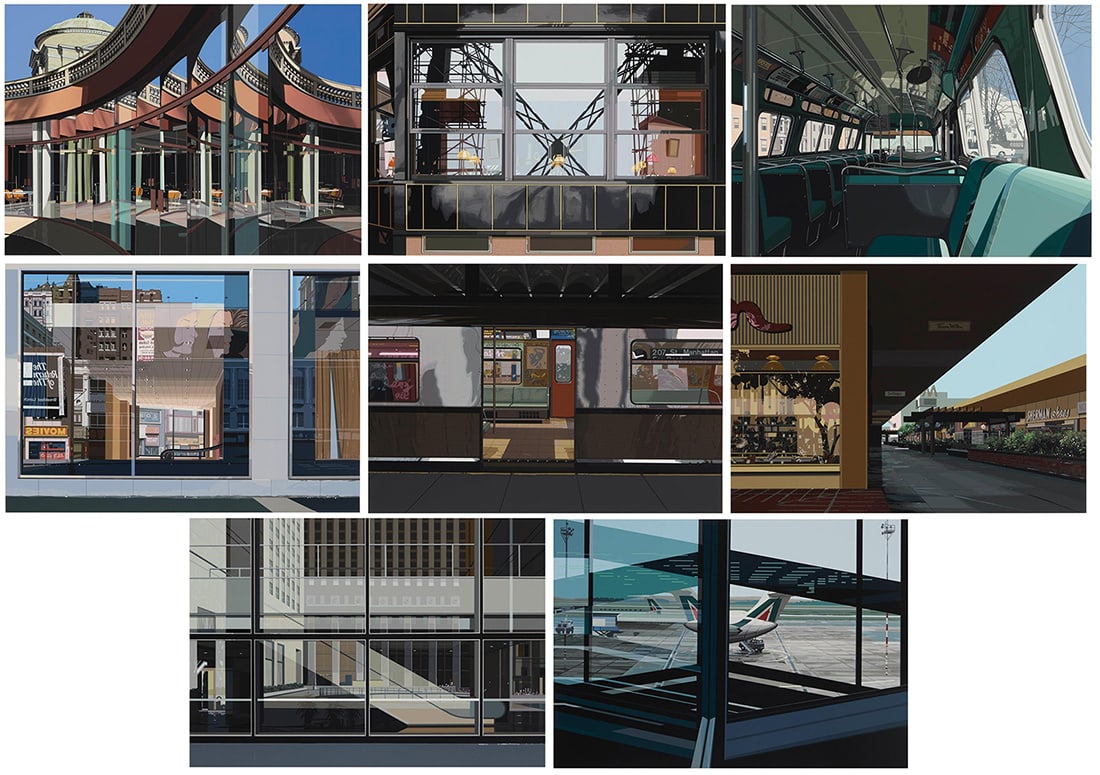 Richard Estes (b. 1932), "Urban Landscapes No. 3," portfolio, 1981: Richard Estes(b. 1932)"Urban Landscapes No. 3," portfolio, 1981The complete set of eight screenprints in colors on Fabriano paperEdition: 122/250 (there were also 15 artist's proofs)Each signed and nu