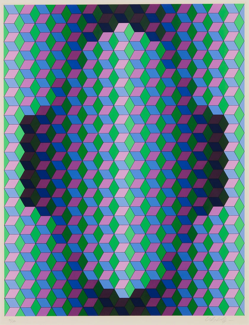Victor Vasarely (1906-1997), "Kedd (Hexagone)," 1984-1985 (1 of 6)