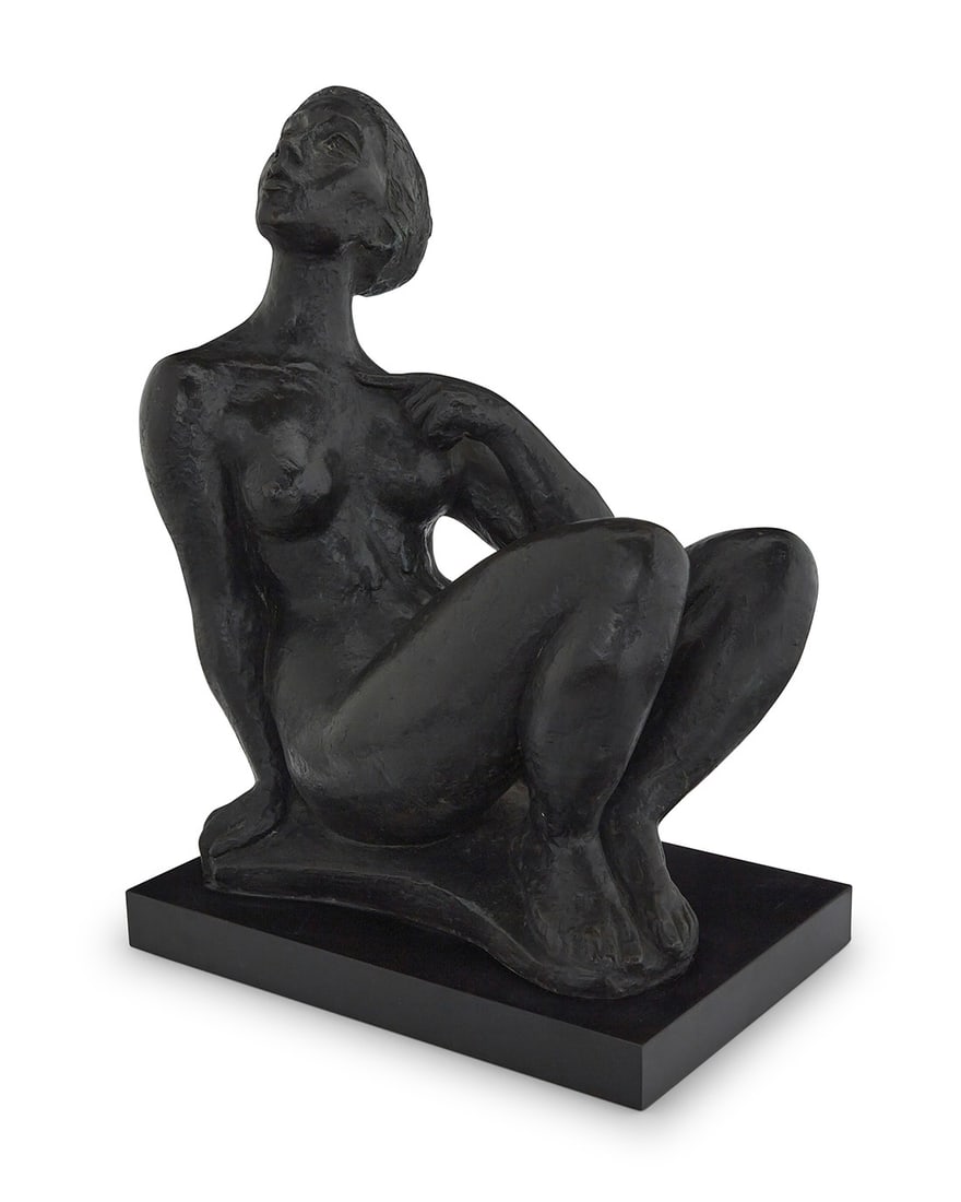 Charles Umlauf (1911-1994), Seated nude woman: Charles Umlauf (1911-1994) Seated nude woman Patinated bronze on metal plinth Signed in the casting: C. UMLAUF Overall: 20.75" H x 17.25" W x 11.75" D; Bronze: 20.75" H x 16.25" W x 10.5" D
