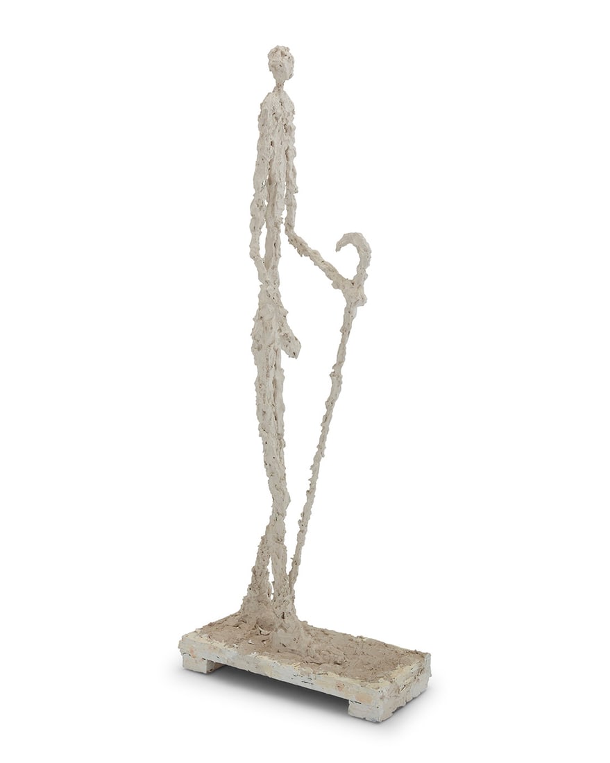 Eric Rasmussen (20th Century), Surrealist figure: Eric Rasmussen (20th Century) Surrealist figure Plaster and metal on a wood base Unmarked Overall: 32.75" H x 13" W x 5.75" D Provenance: The Estate of Elaine Wynn
