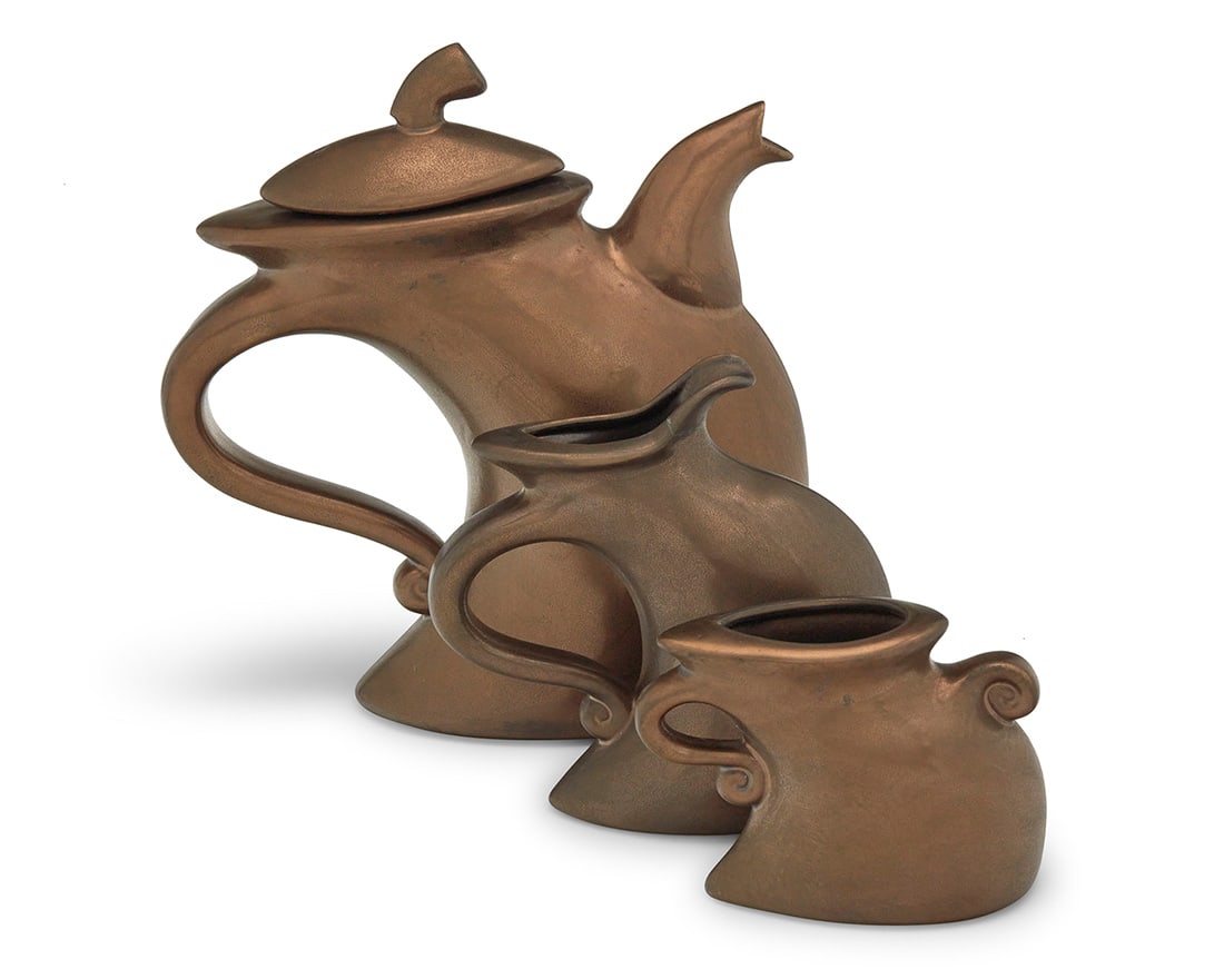 A Michael Lambert ceramic 'Dancing' tea service - 3