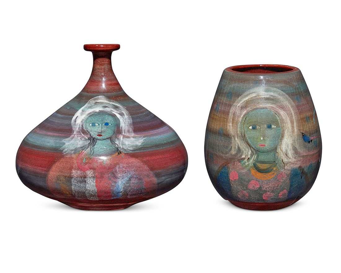 Polia Pillin (1909-1992), Two glazed ceramic vases, mid-20th century (1 of 12)