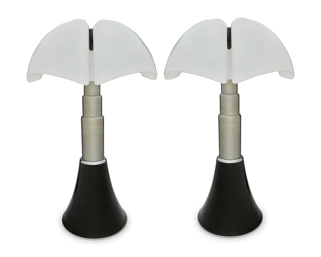 Gae Aulenti (1927-2012), A pair of 'Pipistrello' table lamps for Martinelli Luce, circa 1960s (1 of 12)