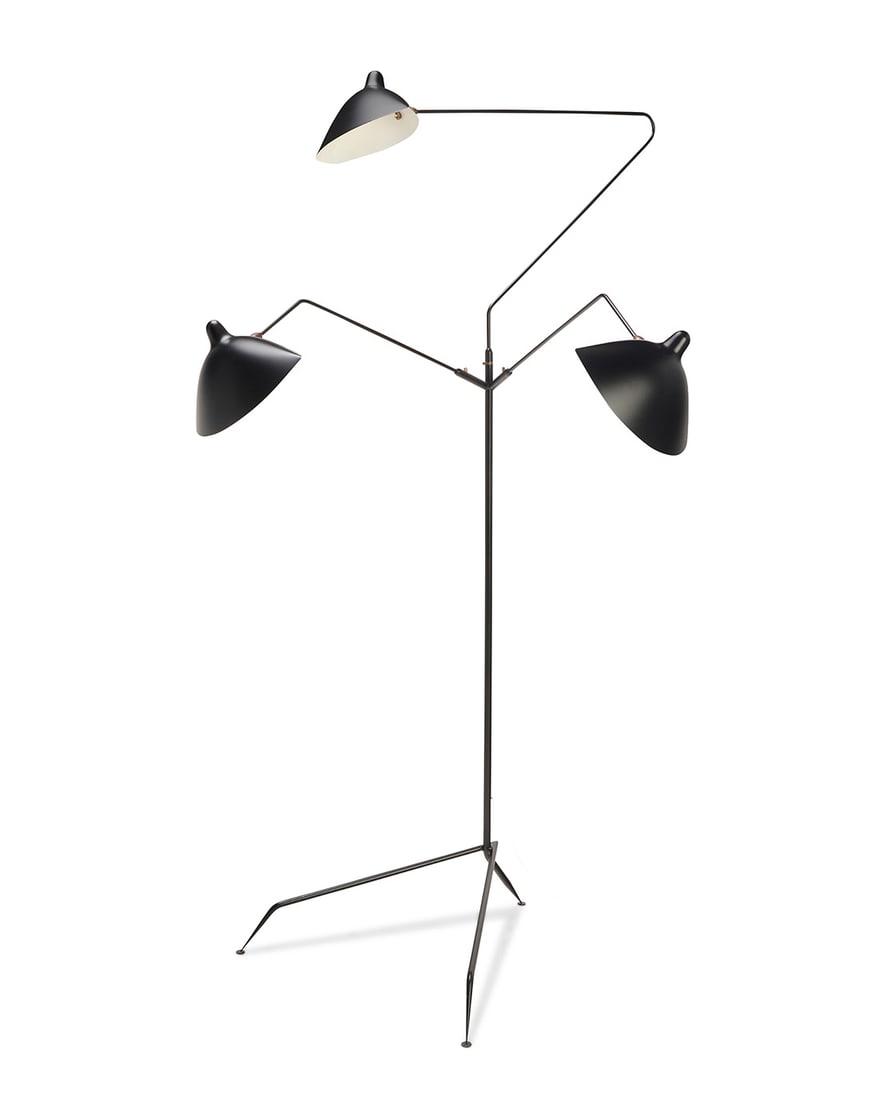 Serge Mouille (1922-1988), A three light floor lamp, early 21st century (1 of 8)