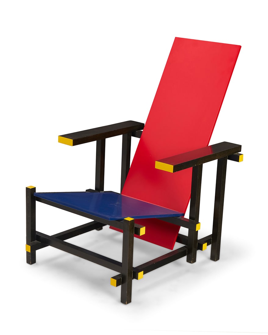 Gerrit Thomas Rietveld (1888-1964), A 'Red & Blue' chair for Cassina, circa 1980s (1 of 8)