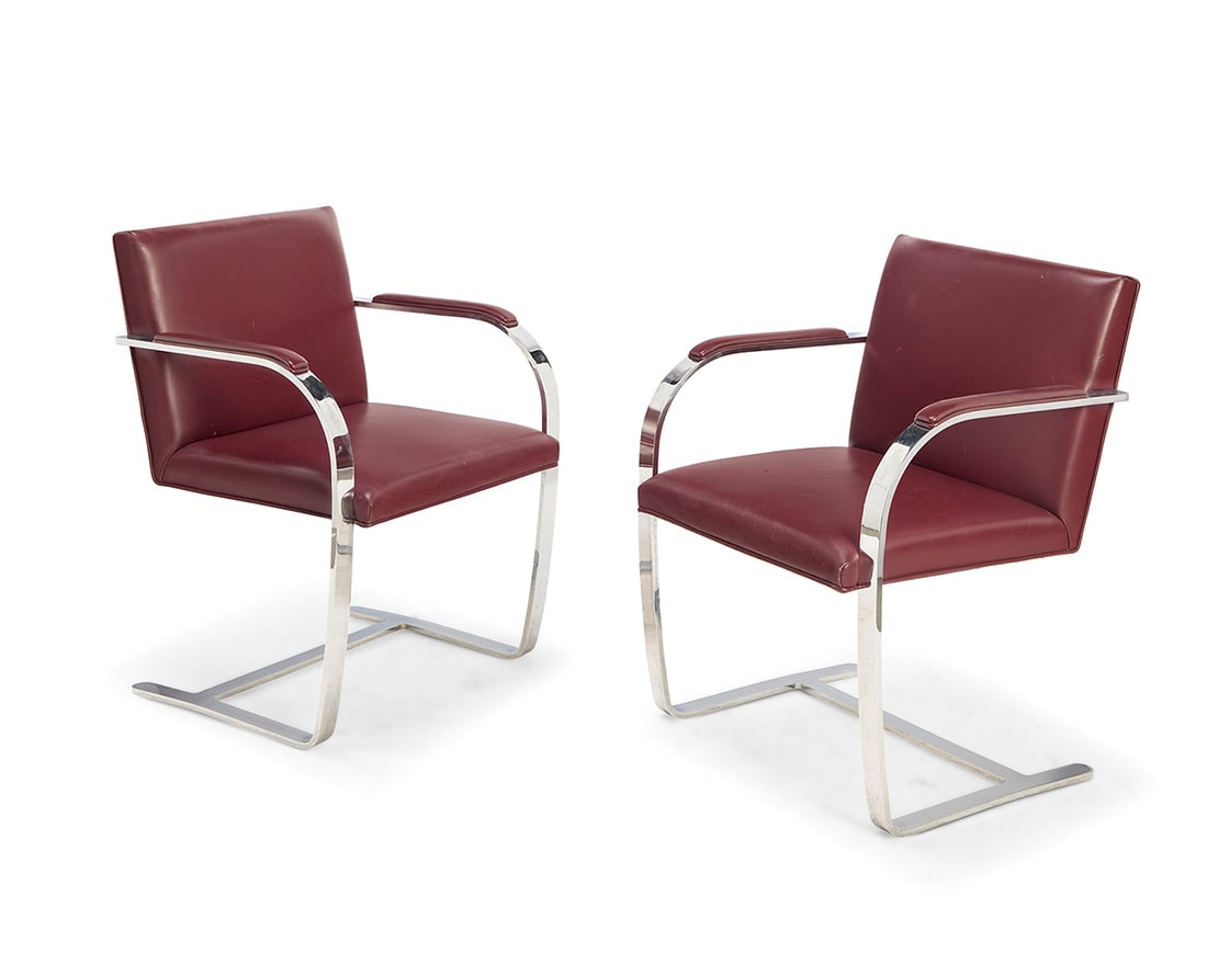 Ludwig Mies van der Rohe (1886-1969), Two 'Brno Flat Bar' chairs for Knoll, circa 1980s (1 of 11)