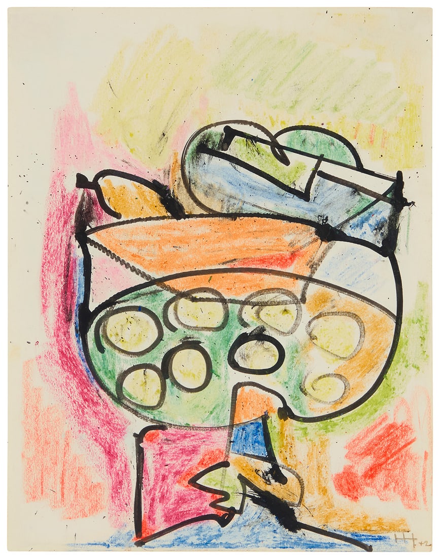 Hans Hofmann (1880-1966), Untitled, 1942: Hans Hofmann (1880-1966) Untitled, 1942 Crayon and ink on paper Signed with initials and dated in ink, lower right: HH 42; inscribed verso, possibly in another hand, "M1384-2"; with the Hans Hofmann