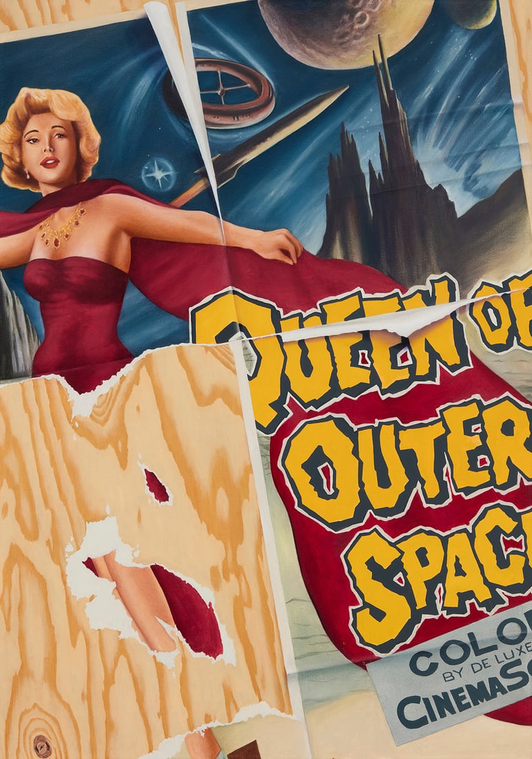 William Maul (b. 1954), "Man's First Flight to Venus - The Female Planet," 2007: William Maul(b. 1954)"Man's First Flight to Venus - The Female Planet," 2007Oil on canvasSigned and dated verso: W. Maul / 07; signed again on the canvas overlap; titled on two labels affixed to the s