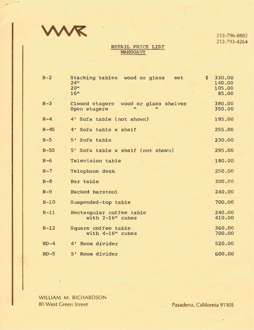 A William Richardson coffee table and two nesting tables - 16