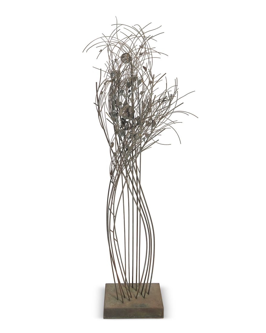 Penny Mulligan (20th Century), Branch arrangement sculpture: Penny Mulligan (20th Century) Branch arrangement sculpture Patinated bronze Unmarked 88" H x 30" W x 15.5" D Provenance: The Estate of Elaine Wynn