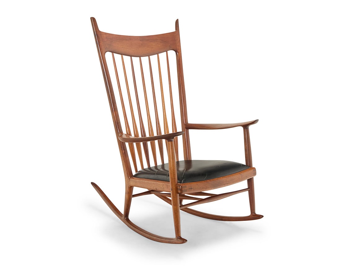 Sam Maloof (1916-2009), A walnut rocking chair commissioned for John Kenneth Hull (1901-1985, CA), (1 of 15)