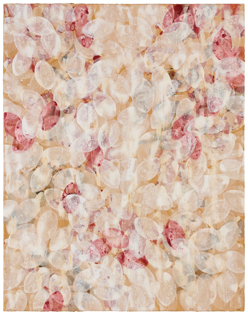 Marc Katano (b.1952), "Rose Smoke": Marc Katano (b.1952) "Rose Smoke" Acrylic on paper Appears unsigned; titled from a gallery label affixed to the frame's backing board 50.75" H x 39.5" W Provenance: Stremmel Gallery, Reno, NV The