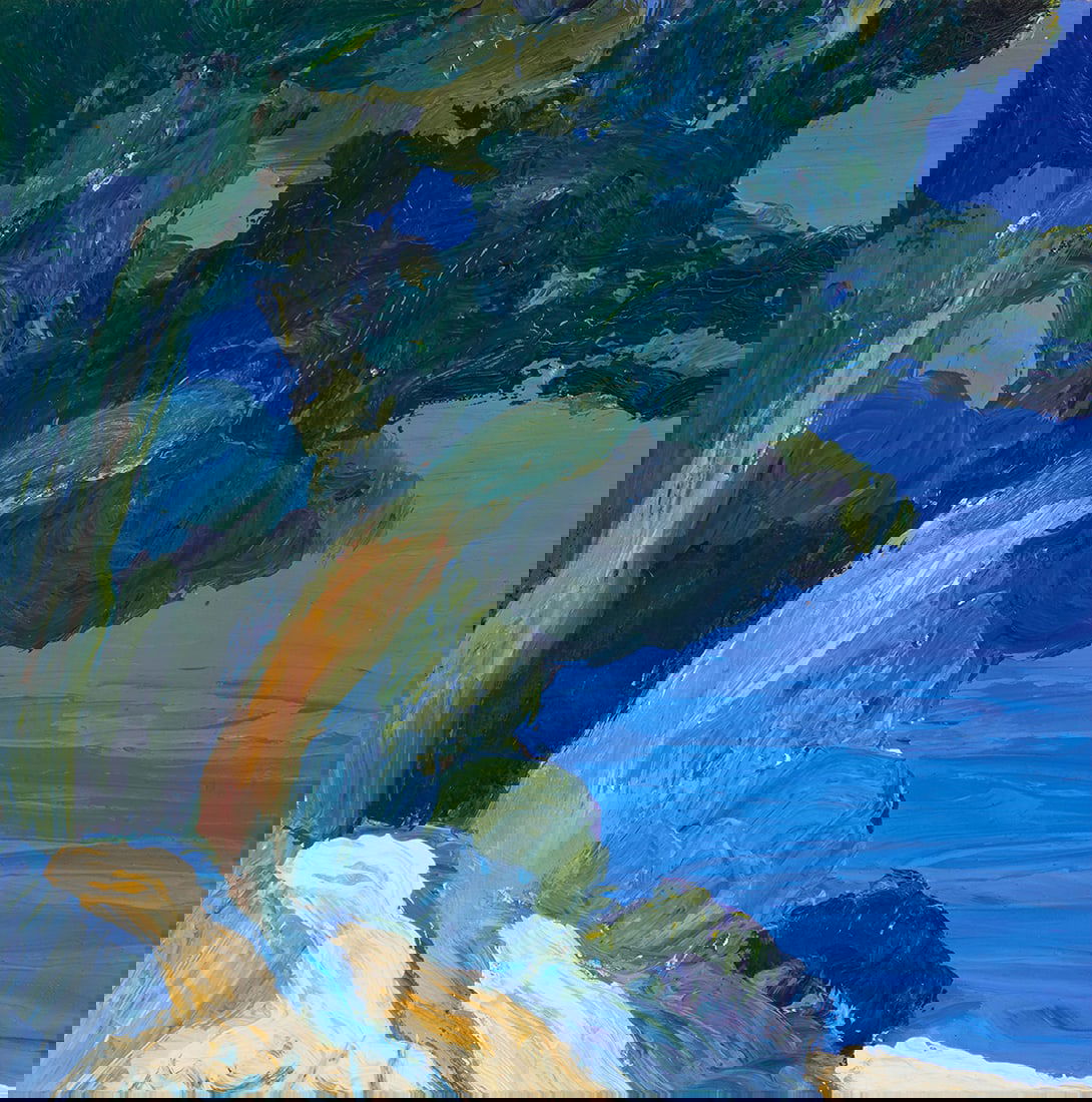 Roger M¸hl (1929-2008), "Pins": Roger M¸hl (1929-2008) "Pins" Oil on canvas Signed lower left: M¸hl; titled on a gallery label affixed to the frame's backing board 9.75" H x 9.75" W Provenance: David Findlay Gallery, New York,