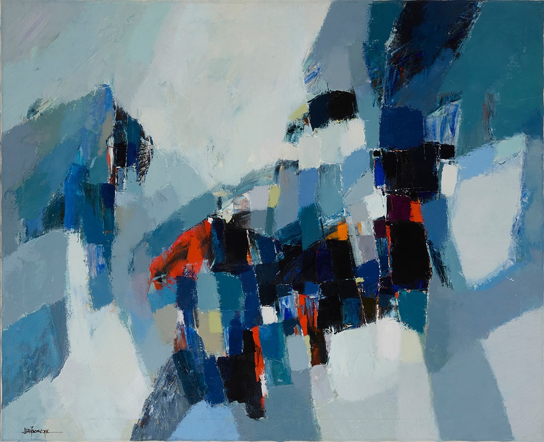 Young-il Ahn (1934-2020), Untitled: Young-il Ahn (1934-2020) Untitled Oil on canvas Signed lower left: Ahn Young-il 44" H x 53" W