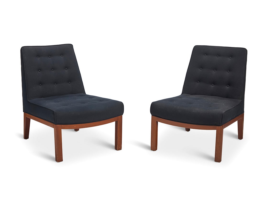 Edward Wormley (1907-1995), A pair of 'Sophia' slipper chairs model 5000A for Dunbar, mid-20th (1 of 9)
