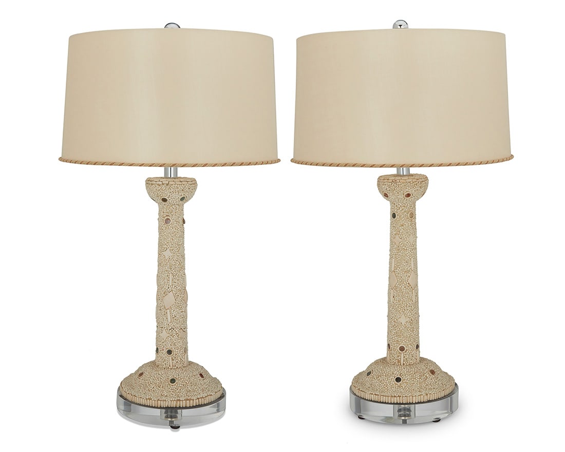 A pair of Modern bone encrusted table lamps (1 of 7)