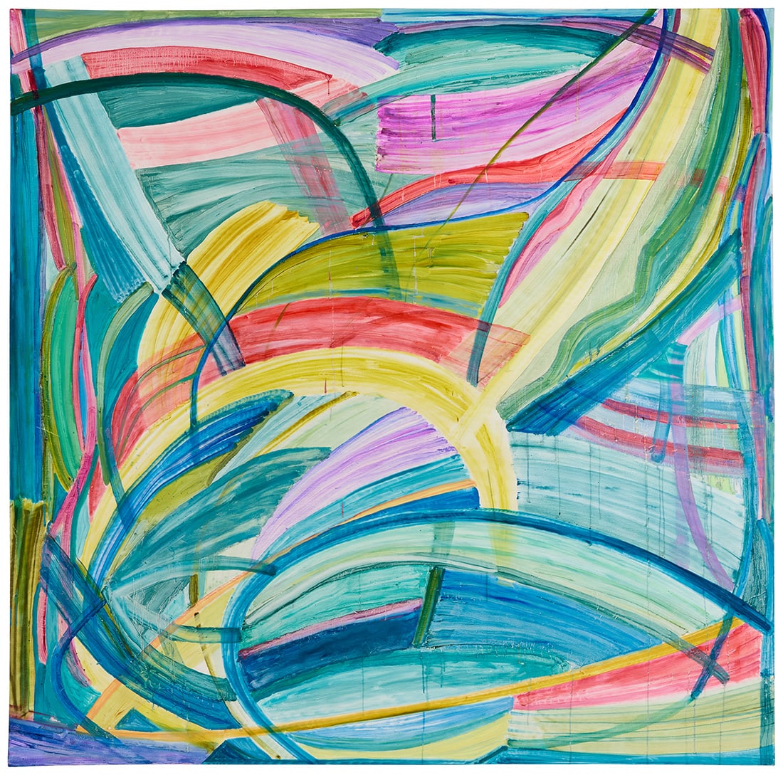 Susan Moss (b. 1944), "Earth Peace," from the "Peace Pieces Series," 2005: Susan Moss (b. 1944) "Earth Peace," from the "Peace Pieces Series," 2005 Oil on canvas Signed, titled, and dated in red pigment, verso: Susan Moss / 2005 82" H x 84" W Provenance: The artist