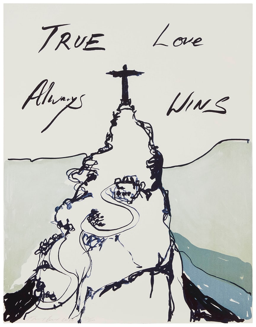 Tracey Emin (b. 1963), "True Love Always Wins," 2016: Tracey Emin (b. 1963) "True Love Always Wins," 2016 Lithograph in colors on wove paper Edition: 134/300 Signed, dated, and numbered in pencil along the lower edge: Tracy Emin 2016 Image/Sheet: 30" H
