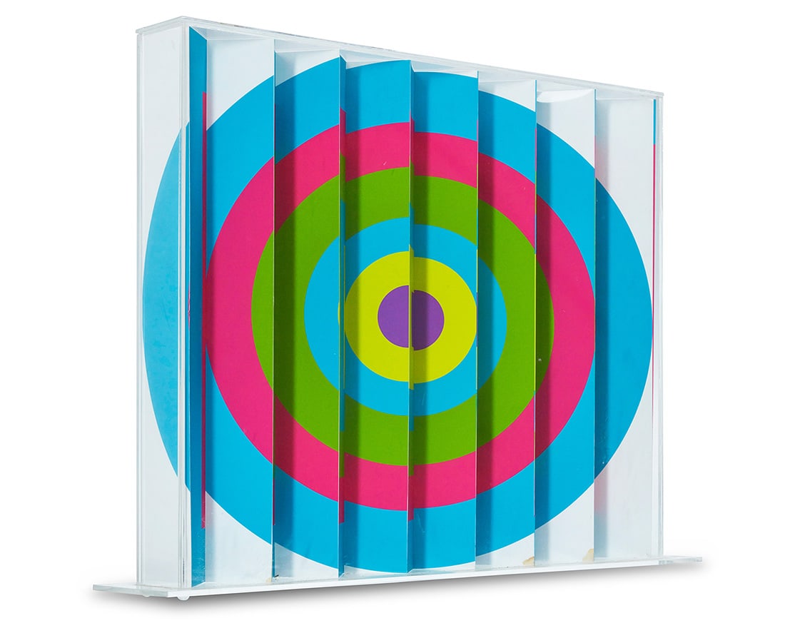 E. M. Zax (20th Century), A polymorph composition, early 21st century: E. M. Zax (20th Century) A polymorph composition, early 21st century Pigmented paper in acrylic case Edition: 1/25 Signed and numbered to right side: ZAX Overall: 16.5" H x 22" W x 4" D