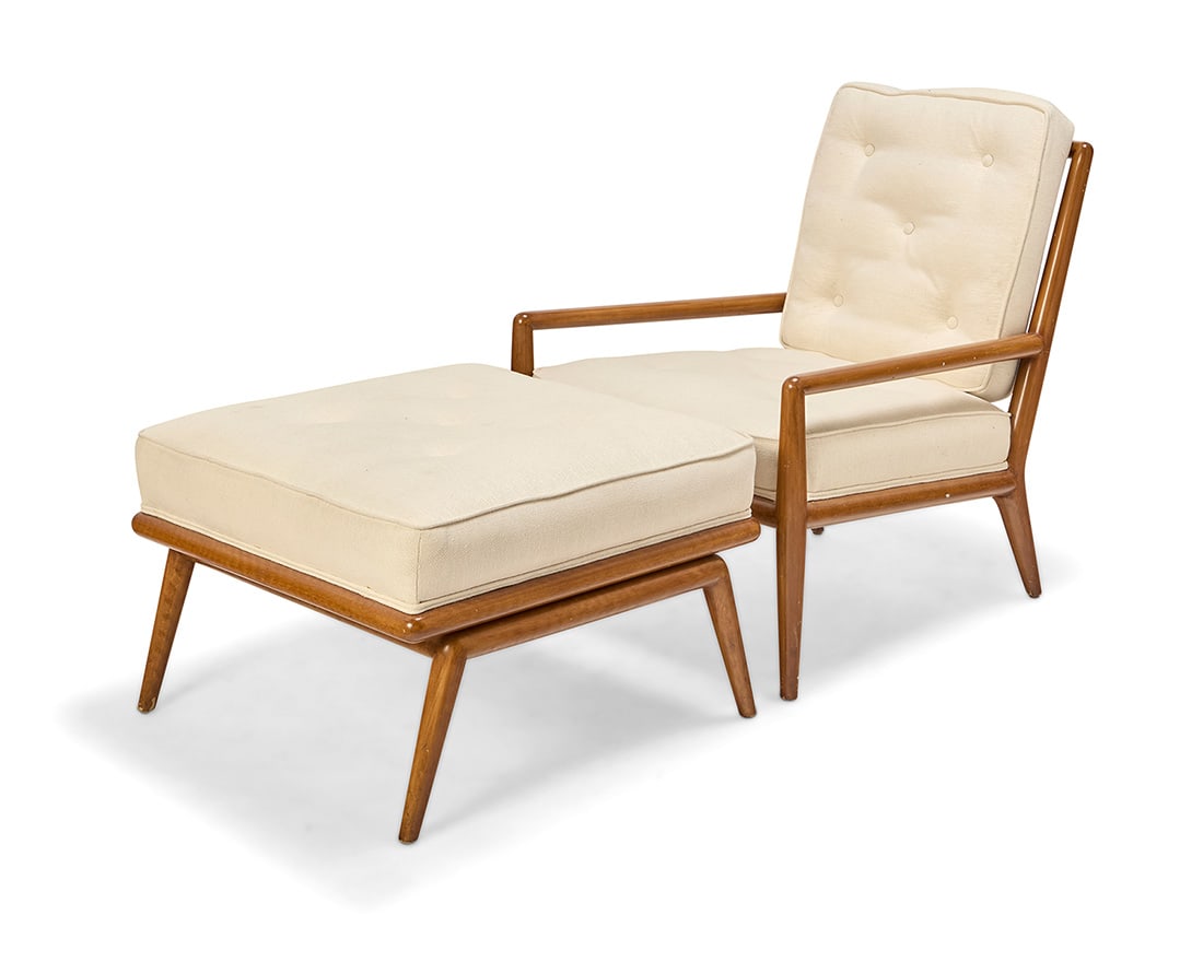 T. H. Robsjohn-Gibbings (1905-1976), A lounge chair and ottoman model WWA-6, mid-20th century (1 of 8)