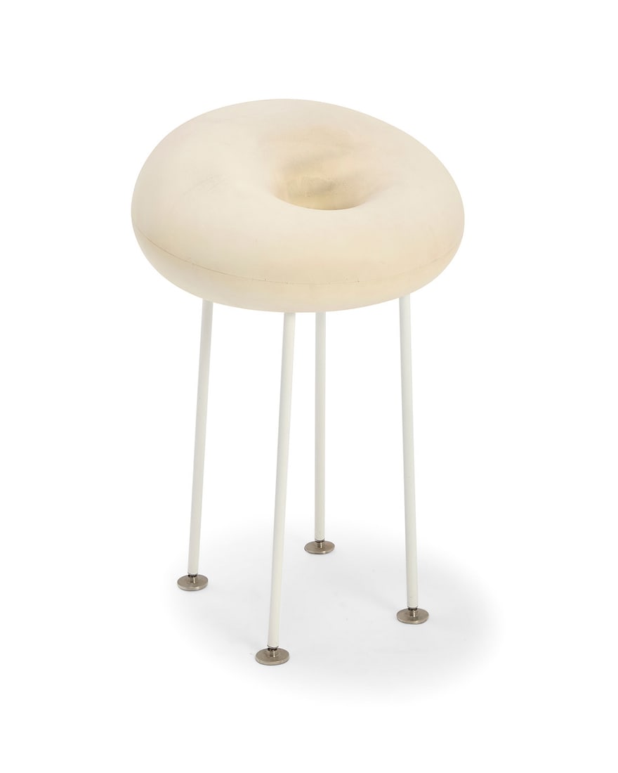 Attributed to Philippe Starck (b. 1949), A Modern foam stool, circa 2000: Attributed to Philippe Starck (b. 1949)A Modern foam stool, circa 2000UnmarkedThe formed foam seat raised on four enameled metal legs21.75" H x 13.5" Dia. Provenance:Collection of Stefan Lawrence, fou