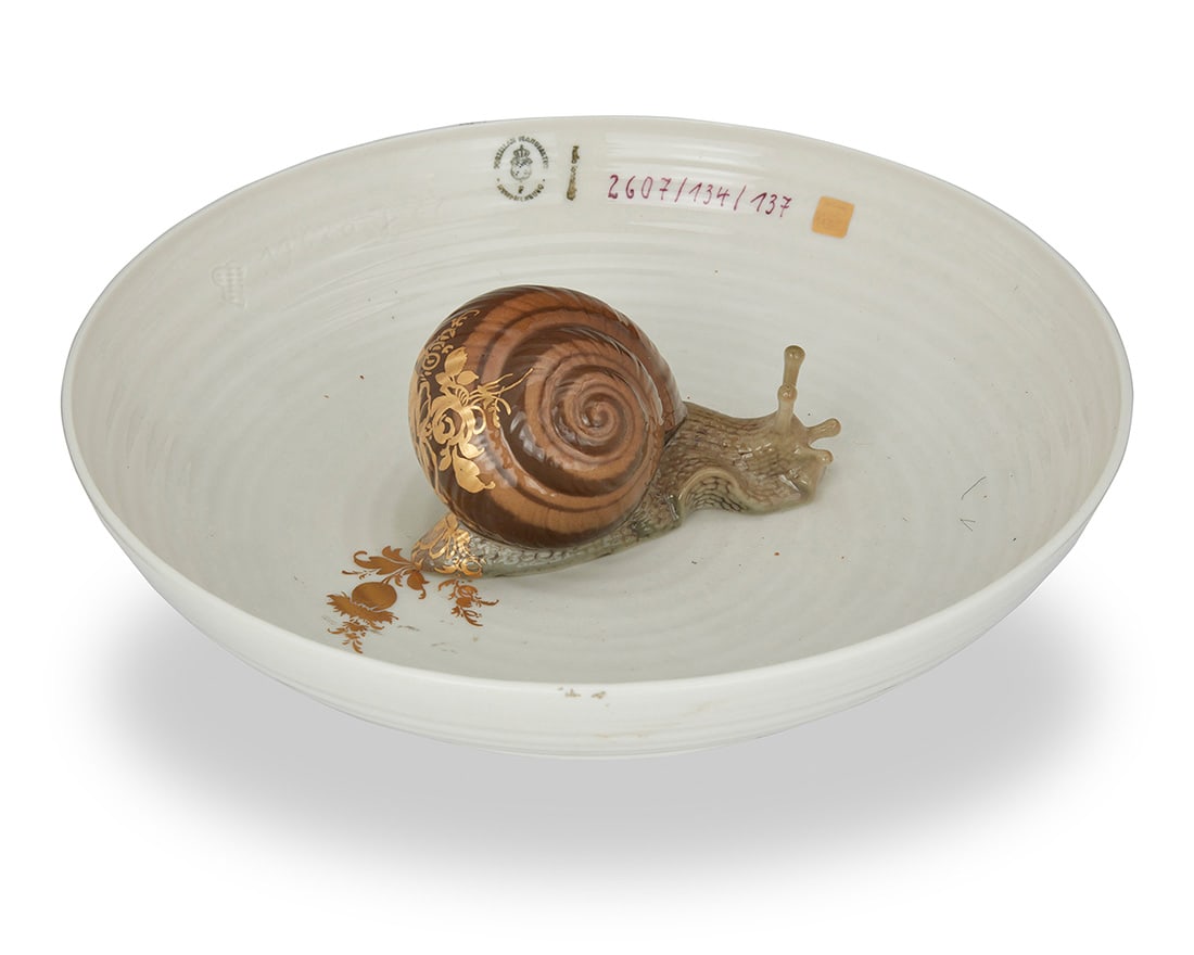 Hella Jongerius (b. 1963), A Nymphenburg porcelain 'Animal Bowl with Snail,' early 21st century: Hella Jongerius (b. 1963) A Nymphenburg porcelain 'Animal Bowl with Snail,' early 21st century Designed 2004 With impressed and printed factory marks; incised: 1762aJ27; further stamped: hella