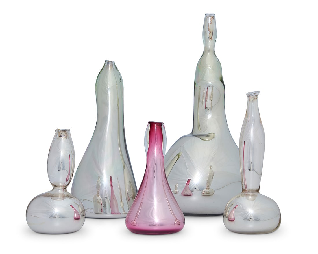 Five Daniele Fratarcangeli mirrored glass vases (1 of 12)
