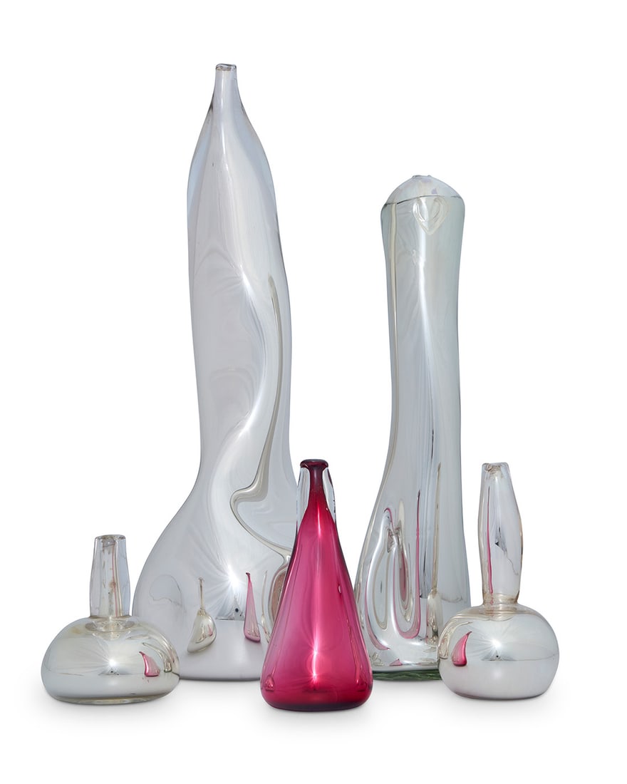 Five Daniele Fratarcangeli mirrored glass vases (1 of 12)