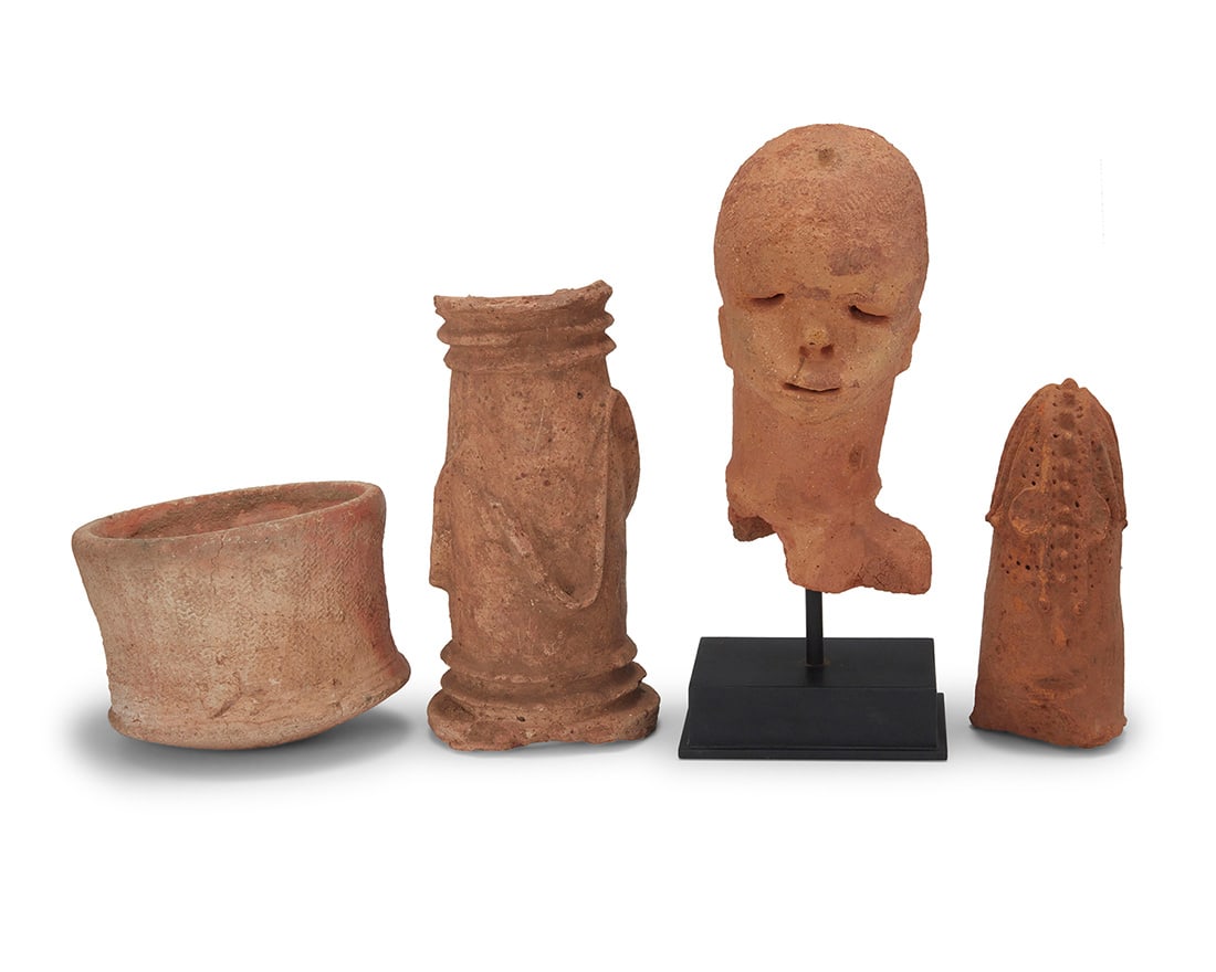 Four African terracotta pottery items (1 of 3)