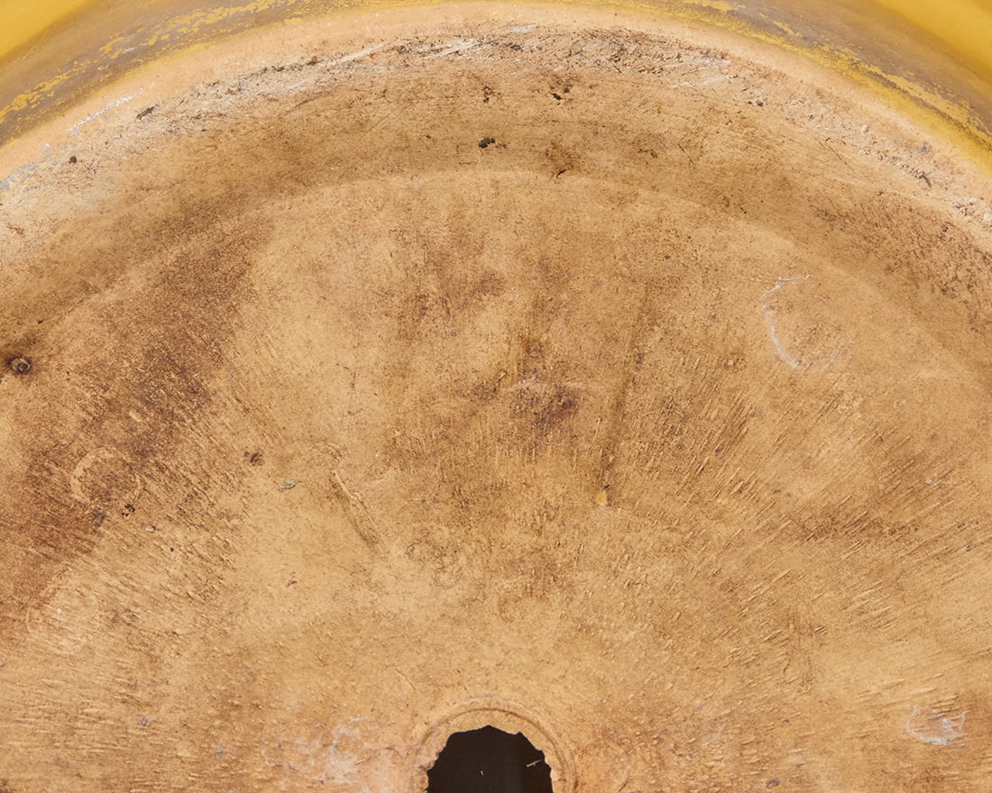 Three Bauer yellow glazed pottery ringware planters - 6