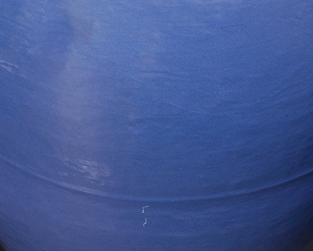 A pair of Bauer blue glazed pottery oil jars - 6