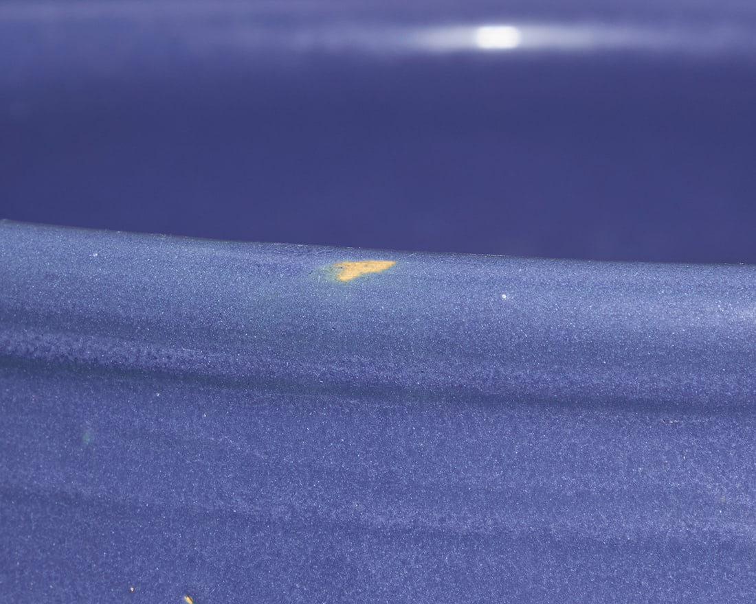 Four Bauer blue glazed pottery ringware planters - 7