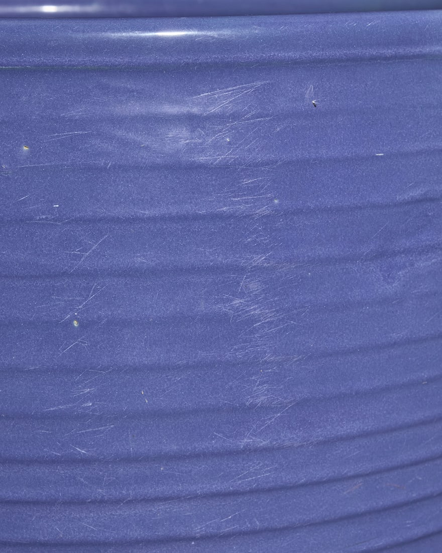 Four Bauer blue glazed pottery ringware planters - 8