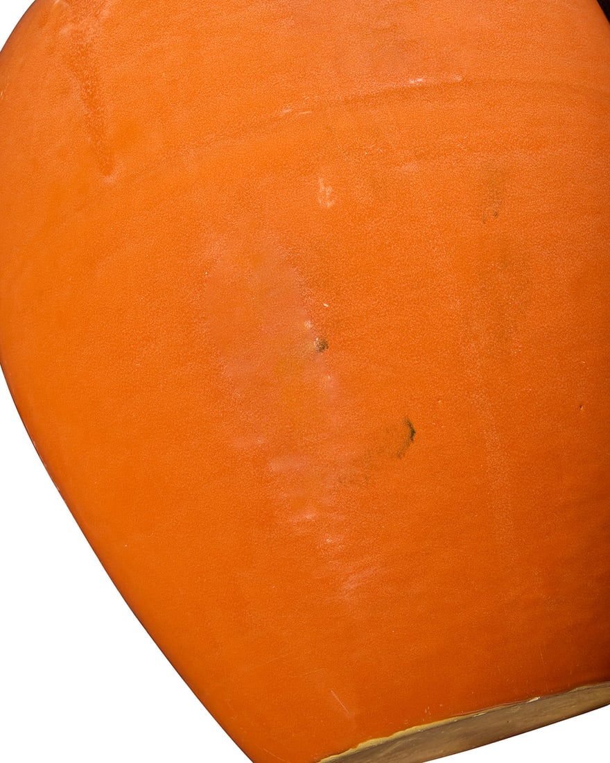 Two Bauer orange glazed pottery oil jars - 10