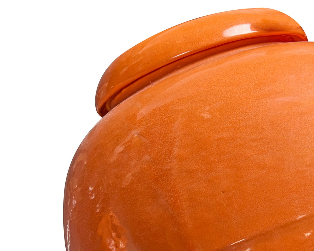 Two Bauer orange glazed pottery oil jars - 11