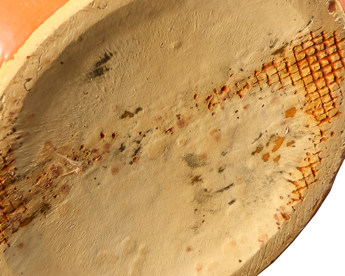 Two Bauer orange glazed pottery oil jars - 9