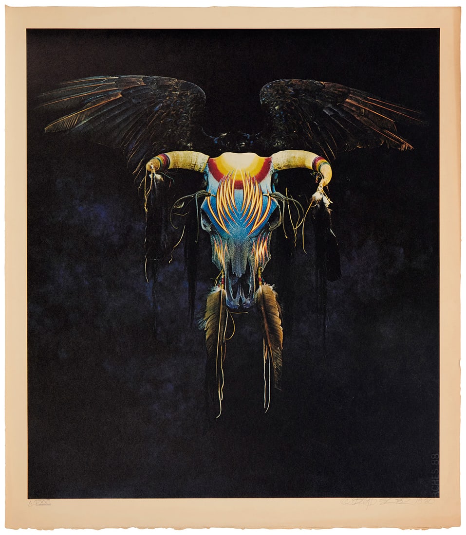 Boyd Elder (1944-2018), Untitled, as used for the cover of Eagles' album "One of These Nights," 1975: Boyd Elder (1944-2018) Untitled, as used for the cover of Eagles' album "One of These Nights," 1975 Offset lithograph in colors on Arches paper Edition: A.P. XX, aside from the edition of 100 Signed,