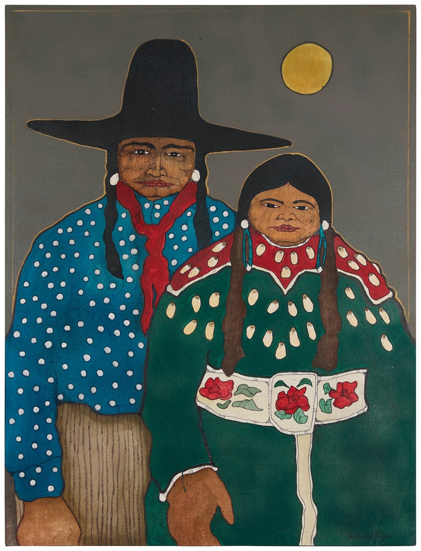 Kevin Red Star (b. 1943, Crow), "Mr. & Mrs. Medicine Crow" (1 of 5)