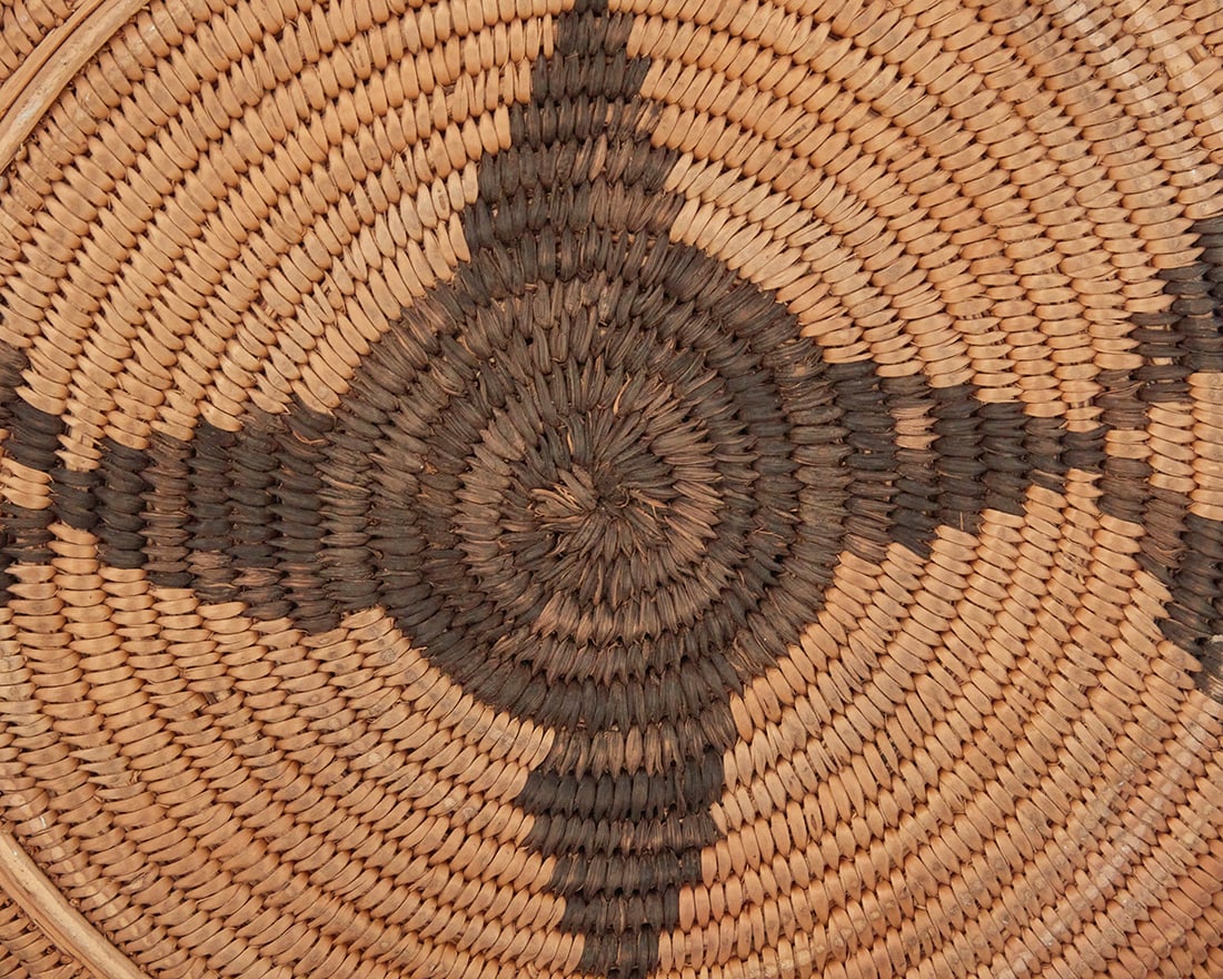 A monumental Apache pictorial basketry olla - 8