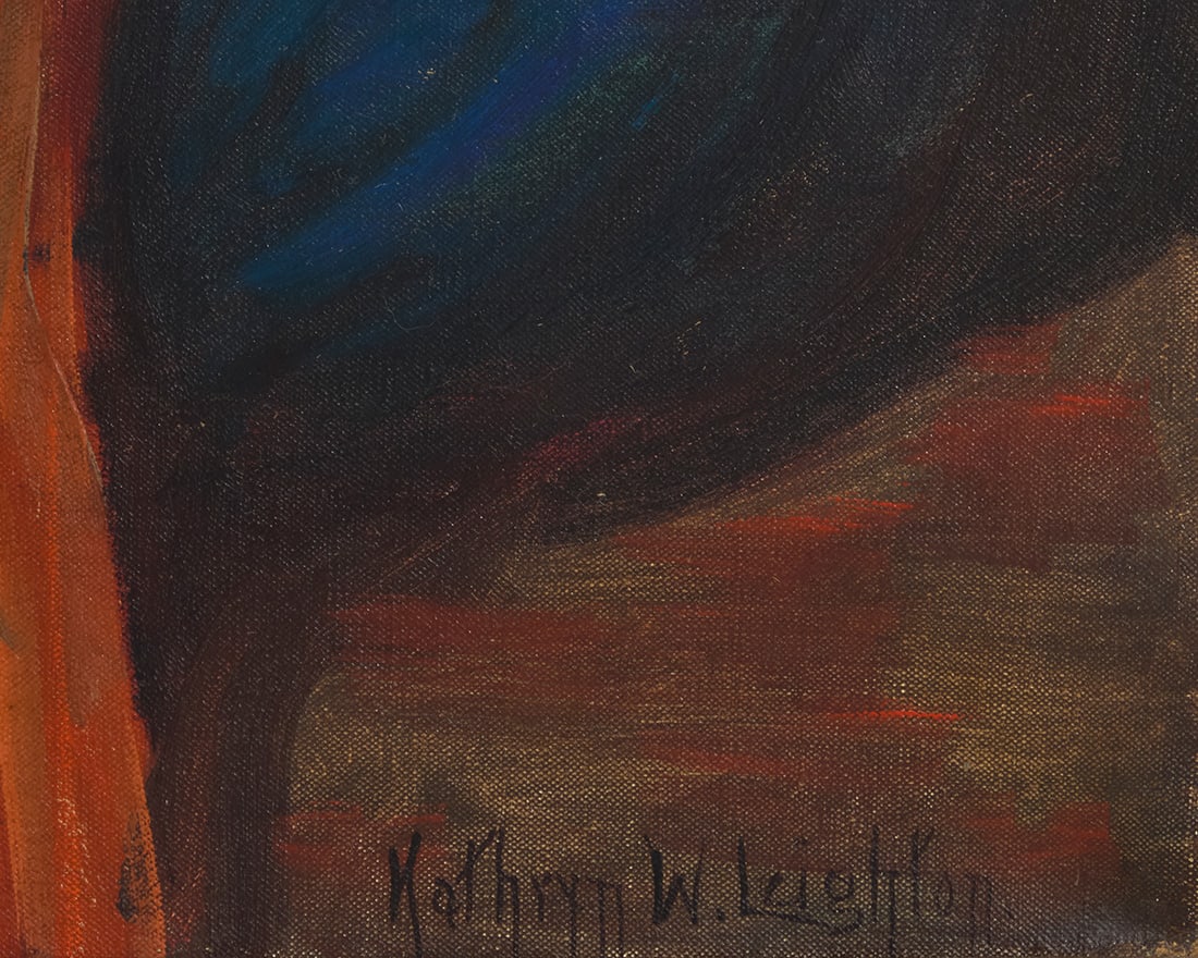 Kathryn Woodman Leighton (1875-1952), "Weaving in Her Hogan" - 2