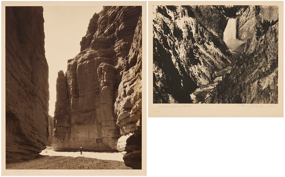 Dain L. Tasker (1872-1964): Dain L. Tasker (1872-1964) Two works: "Painted CaÒon," 1926 Photograph on paper mounted to paperboard From the edition of unknown size Signed, titled, and dated in pencil on the paperboard mount,