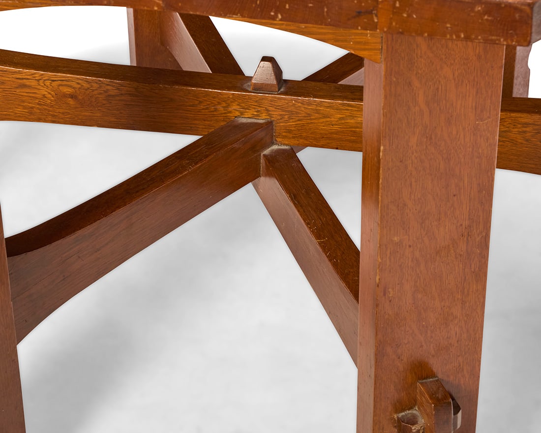 A Gustav Stickley hexagonal library table, no. 625 - 3